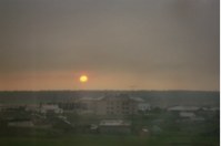 Sonnenaufgang in Sibirien um ein Uhr Moskauer Zeit